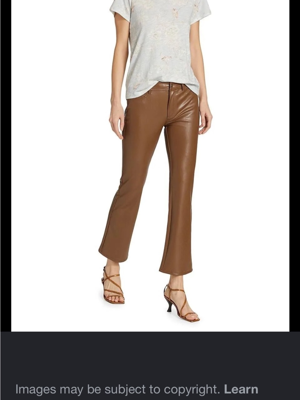 PAIGE - Claudine Ankle Flare - faux Leather Pants